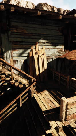 antiguo edificio de madera con madera