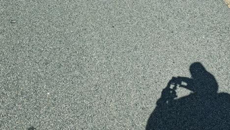 shadows cast while walking on a sunny street