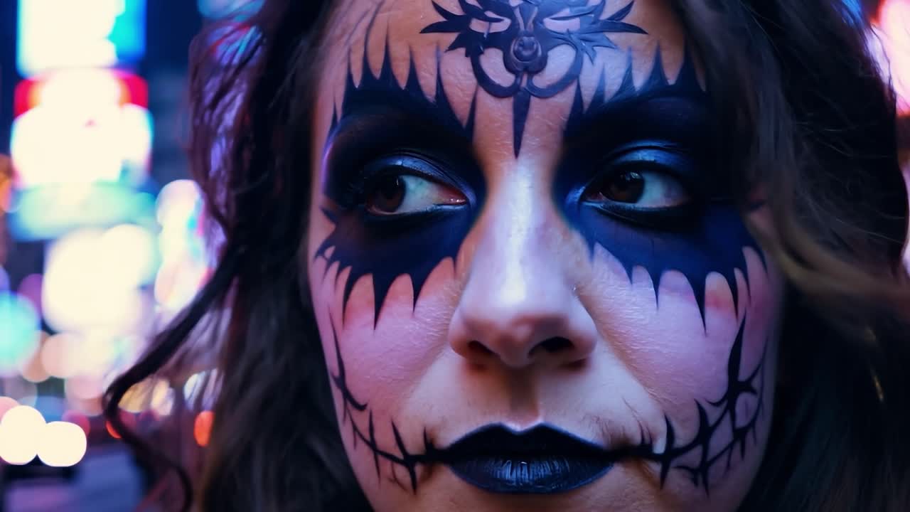 mujer con maquillaje de halloween