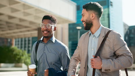 outdoor, men and walking with business people