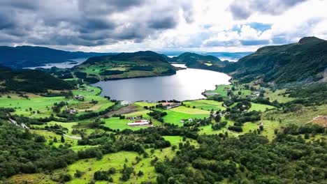 aerial footage beautiful nature norway.