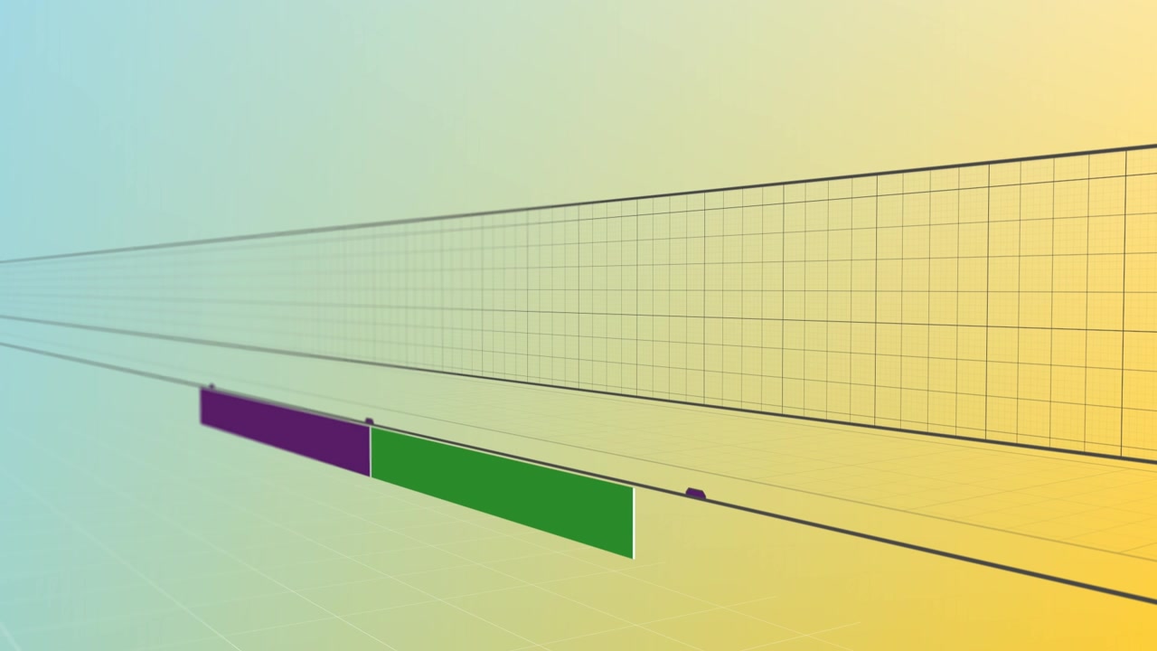 Animation of violet shapes on pink background