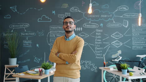 confident business professional in modern office setting