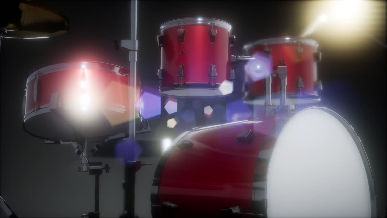 conjunto de tambores con dof y lente flair