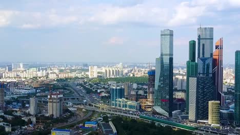 moscow cityscape aerial view