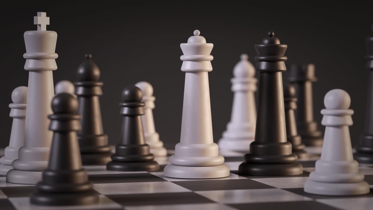 piezas de ajedrez en un tablero