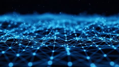a captivating glimpse into a vivid network of energetic blue connections representing data flow, interactivity, and modern technology in an abstract digital landscape