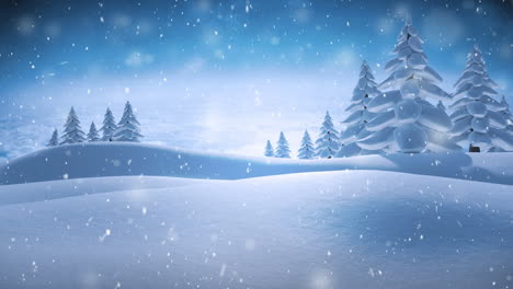 winter scenery and falling snow