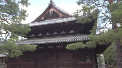 panoramic view of the triangular shaped daitoku-ji temple in kyoto japan