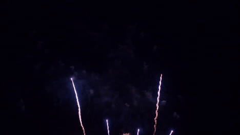 arroyos de coloridos fuegos artificiales llenan el cielo nocturno