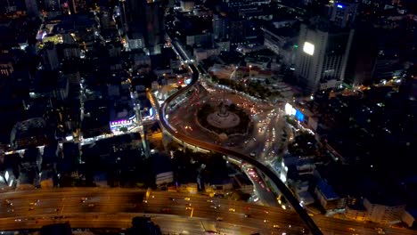 aerial view at victory monument in bangkok, thailand