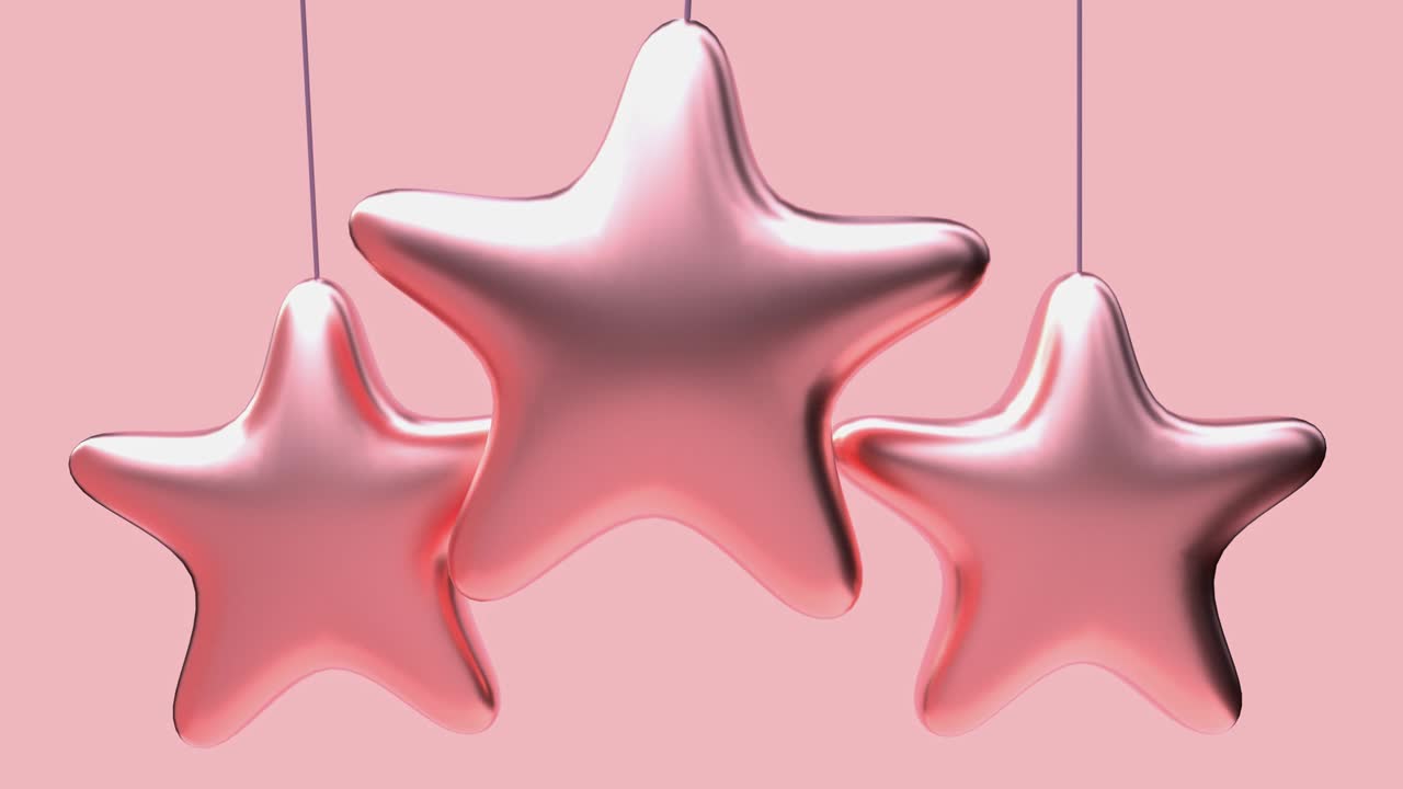 핑크 장면 3d 렌더링 모션 추상 금속 물체 장식 크리스마스 개념