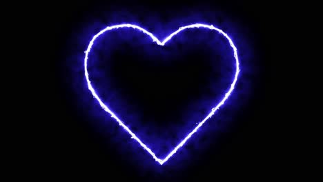 an animated heart outline crafted with a vibrant blue nuclear reactor line forming its shape, pulsating with energy