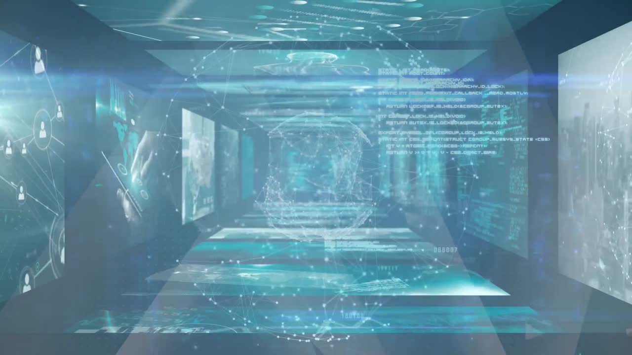 데이터 처리와 함께 지구와 화면의 애니메이션