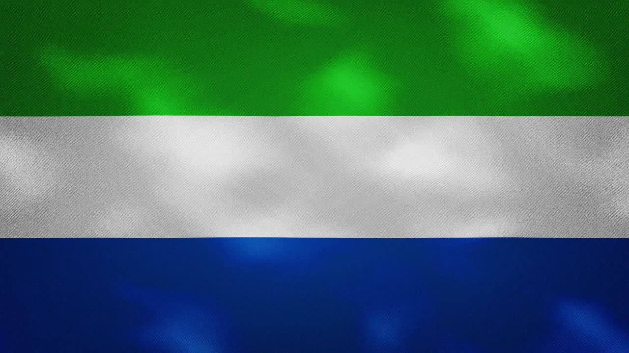 sierra leona densas banderas de tela onduladas, bucle de fondo