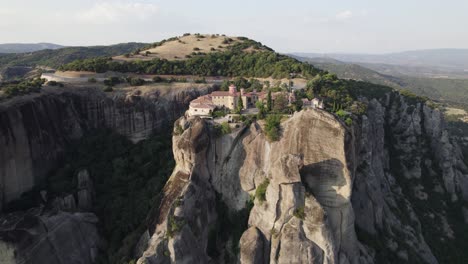 Aerial-back-view-of-Eastern-Orthodox-Monastery-of-St