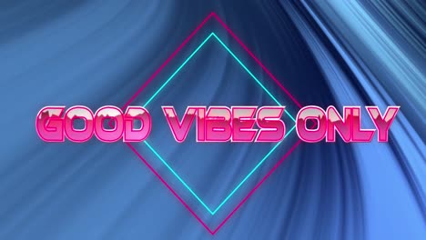 Animation-of-good-vibes-text-banner-against-textured-effect-in-seamless-pattern-on-blue-background