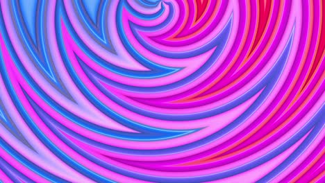 abstract 3d sin costuras colores rojo azul brillante fondo en 4k con ondas. rayas de gradiente multicolores se mueven cíclicamente en estilo creativo de dibujos animados simple. animación suave en bucle.