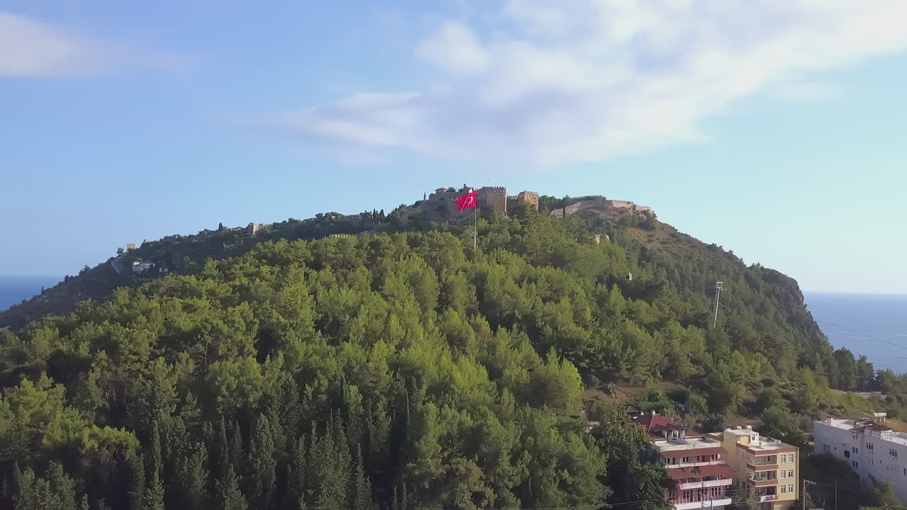 터키 의 언덕 꼭대기 의 요새 의 공중 사진