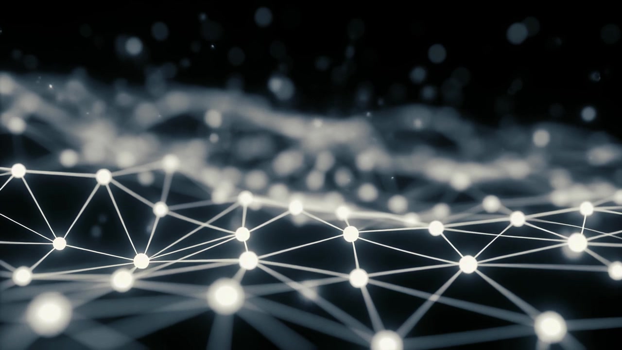 Abstract Digital Network Connection with Glowing Nodes and Lines