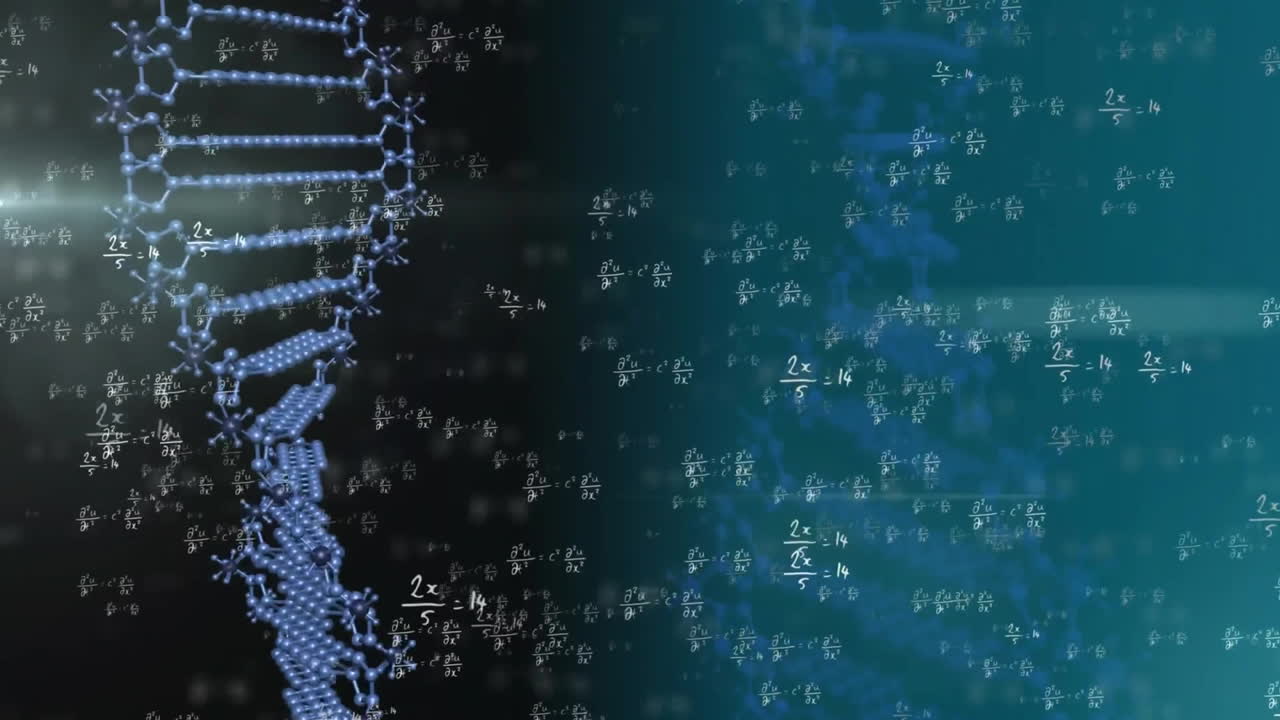 Animation of mathematical equations over dna strands