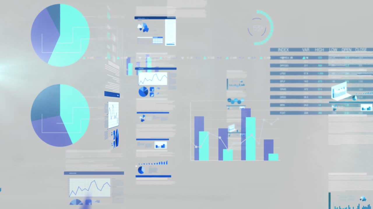 ⁇ 색 배경 위의 데이터 처리 애니메이션