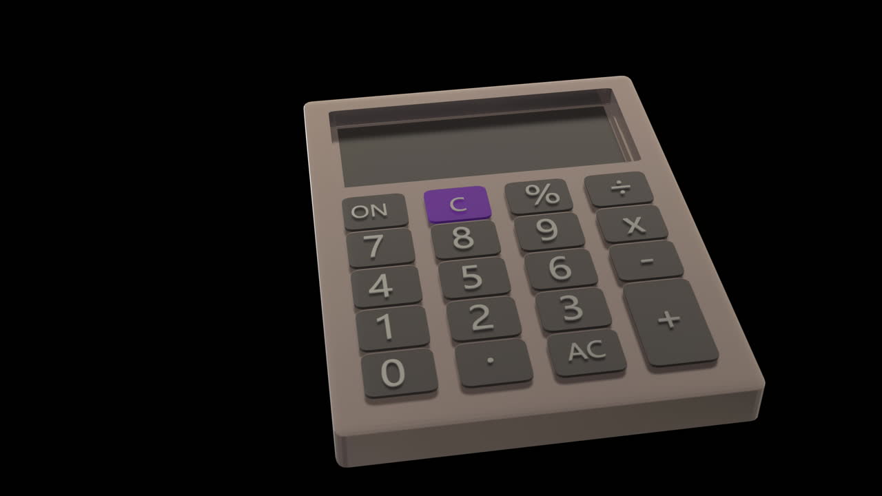 animación de la calculadora girando sobre un fondo negro