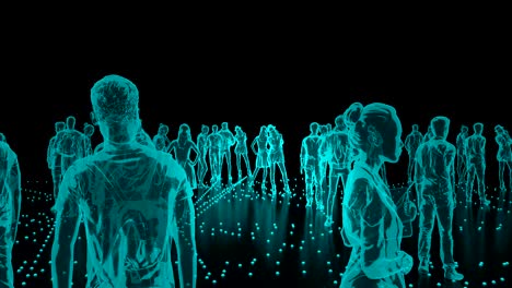 holograma humano de personas conectadas, redes sociales