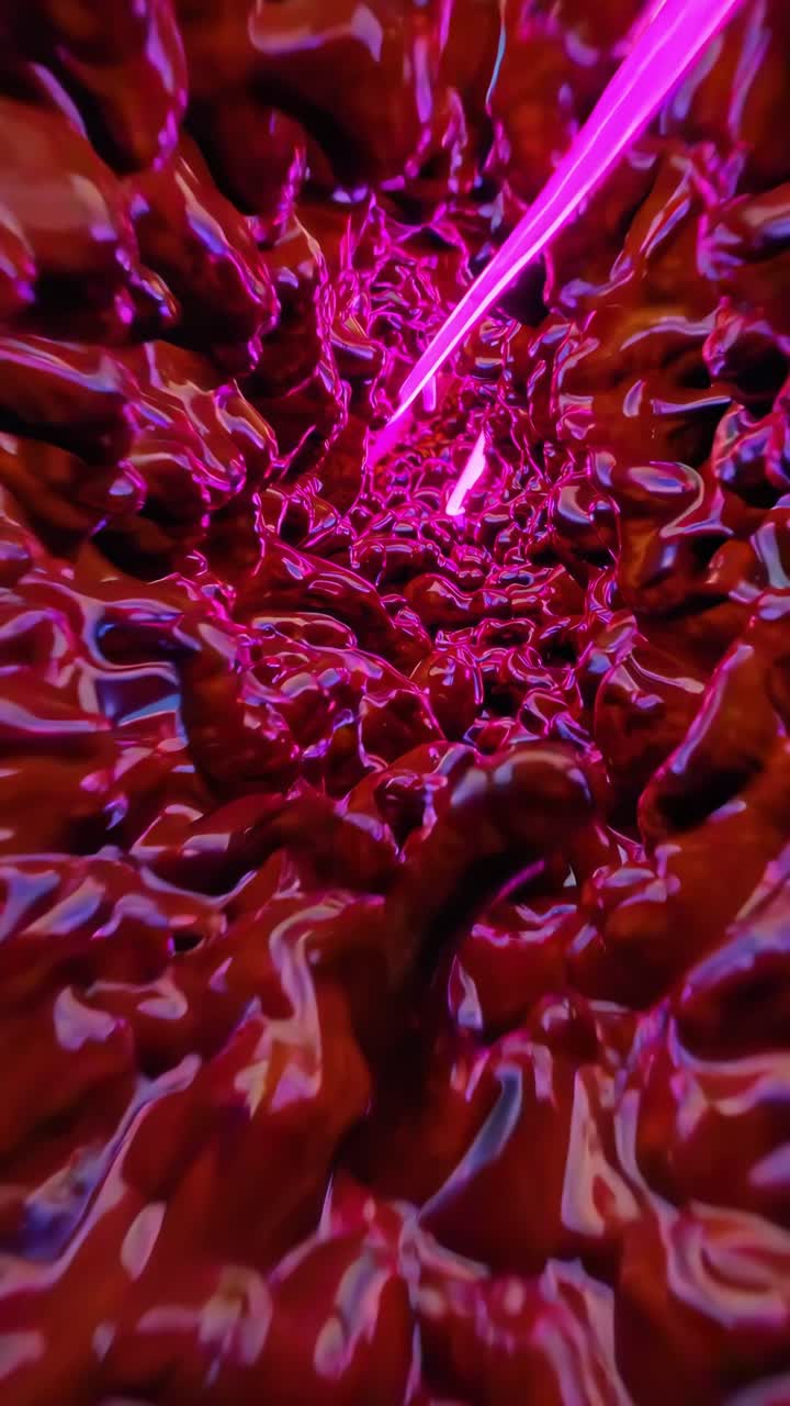 Abstract Journey Through a Vibrant Organic Tunnel