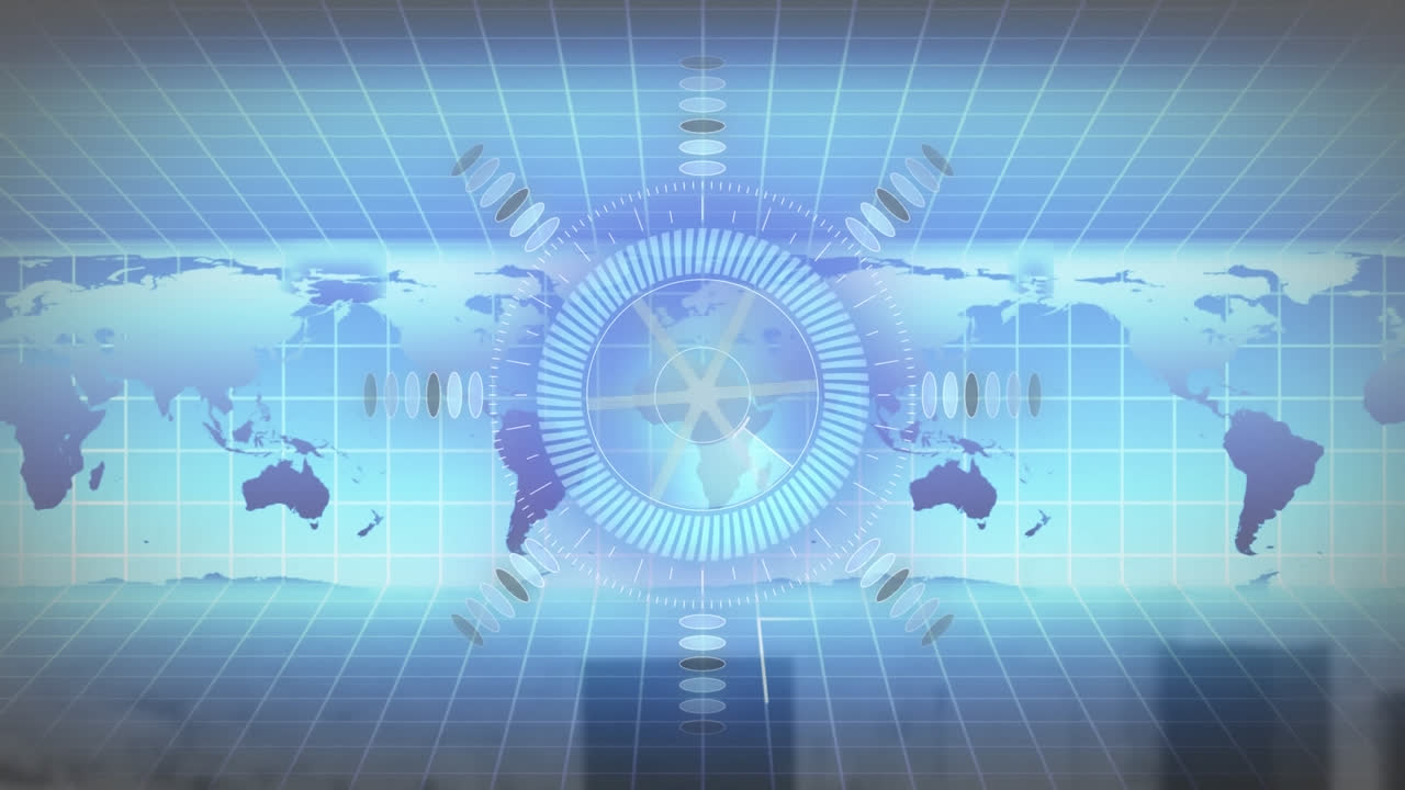 세계 지도를 통해 데이터 처리의 애니메이션