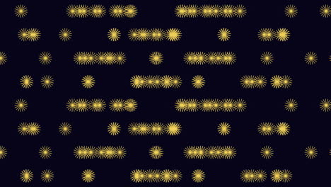 digital rainbow snowflakes in rows with neon led light in night sky