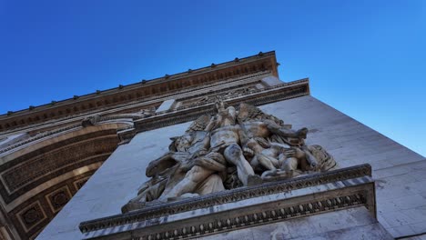 arc de triomphe with olympic rings paris france arch of victory landmark