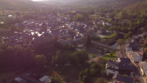 aerial view of a beautiful village at molinaseca