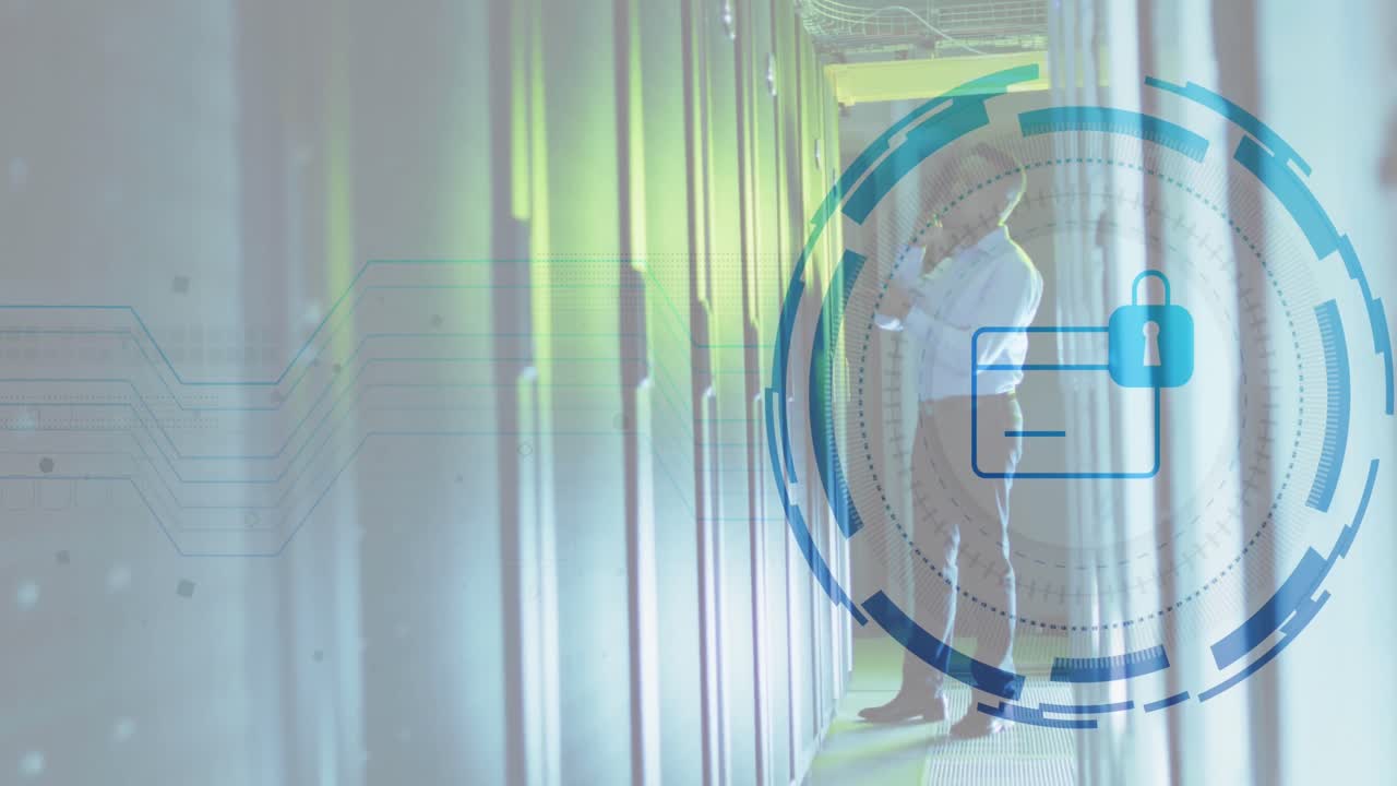 서버  ⁇ 에서 아프리카계 미국인 남성 노동자에 대한 데이터 처리 애니메이션