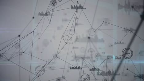 animation of network of connections with statistics