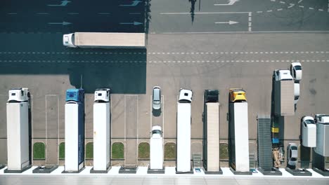 warehouse storages or industrial factory or logistics center from above