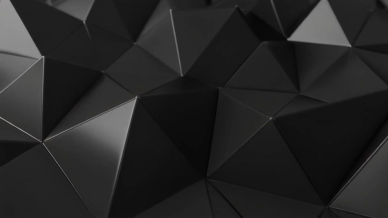 Abstract Background of Moving Black Geometric Pyramids
