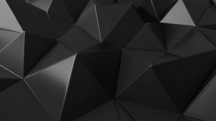 Abstract Background of Moving Black Geometric Pyramids