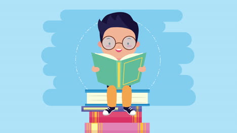 celebración del día mundial del libro con niños pequeños leyendo