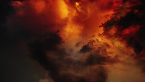 orange clouds at sunset and sunrise, thunderstorms