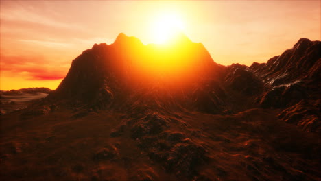 puesta de sol en el valle rocoso