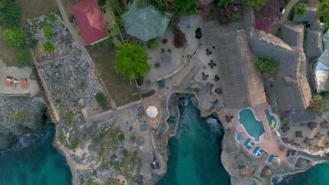 aerial view of coastal villages and