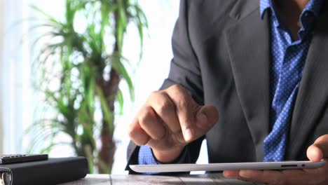 businessman using a tablet in the office