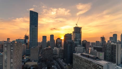 sunset toronto colourful city skyline