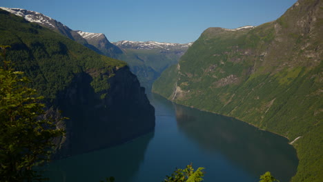 scenic view of the geirangerfjord in norway on a sunny day