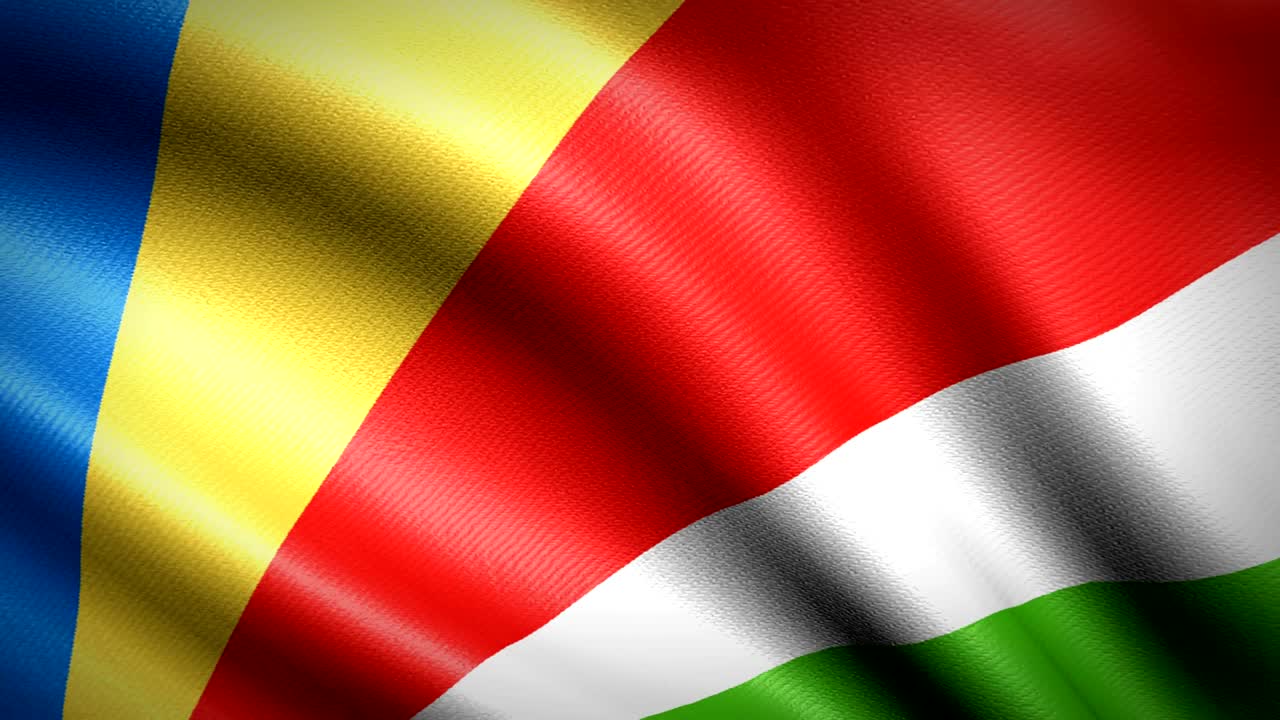 Seychelles Flag. Seamless Looping Animation. 4K High Definition Video