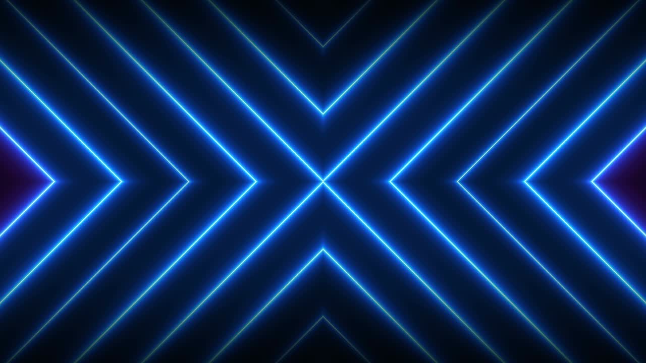 Luci al neon luminose futuristiche alla moda tecnologia a circuito senza cuciture motion graphics