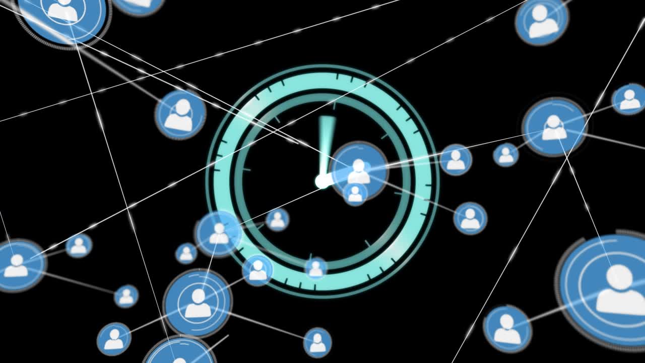 Animazione di rete di connessioni su scansione