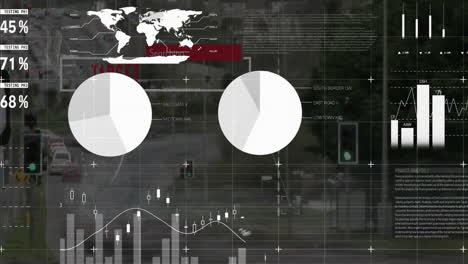 Animation-of-financial-data-processing-over-grid-and-dark-background