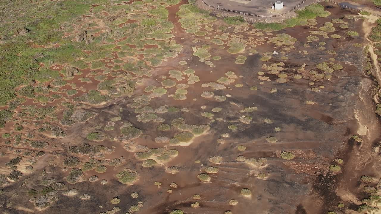 Aerial view of fuerteventura landscape in spain during daytime